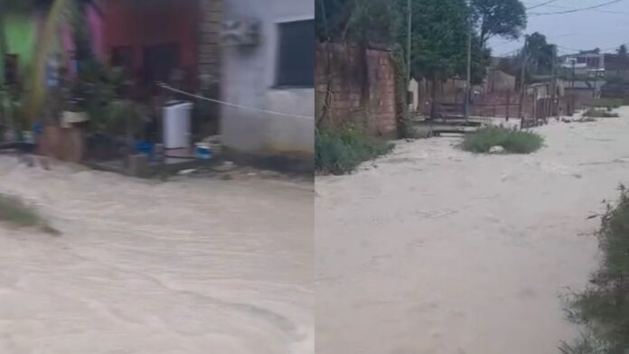 Temporal provoca alagamentos e dificuldades no trânsito em Nova Cidade, Manaus