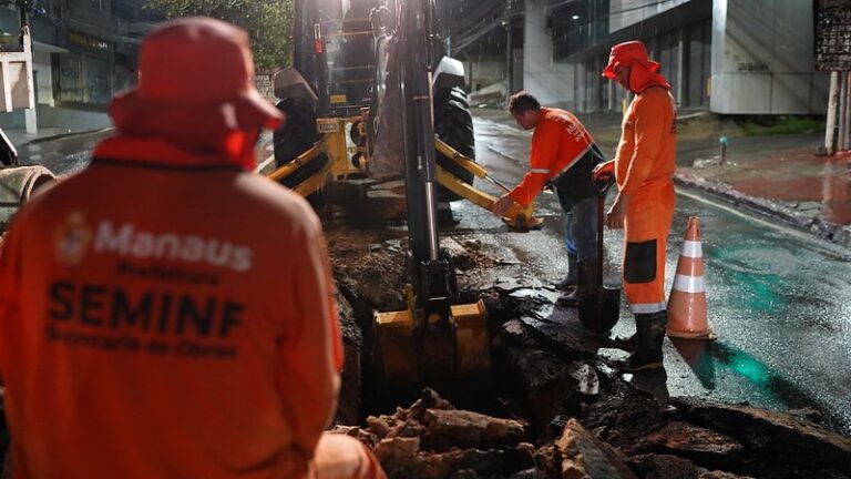 Obra Noturna na Avenida Silves é Concluída pela Prefeitura de Manaus