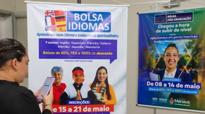 Manaus disponibiliza mais de 96 mil bolsas para cursos de idiomas e pós-graduação; descubra como se inscrever
