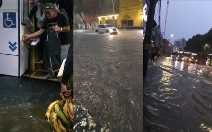 Centro de Manaus enfrenta alagamentos severos após forte chuva matinal