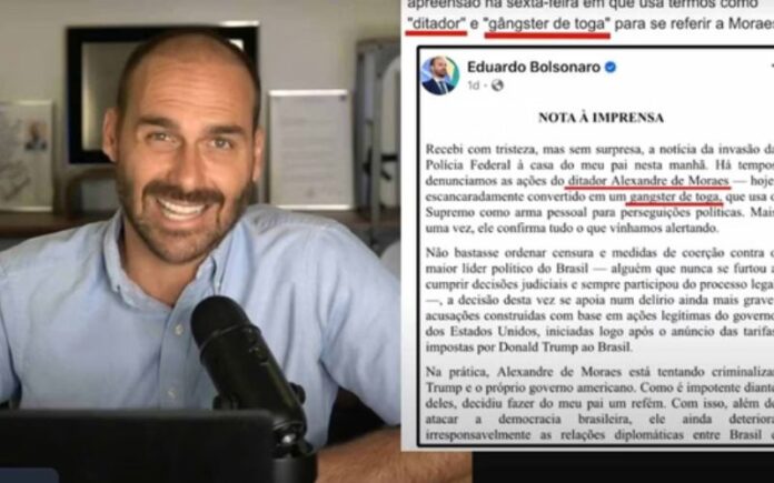 Eduardo Bolsonaro ameaça tirar Moraes do STF
