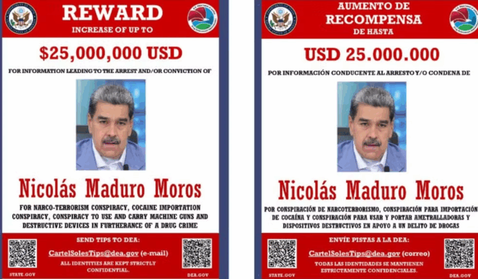 Notícias do Amazonas – EUA anuncia recompensa de US$ 25 milhões por Maduro