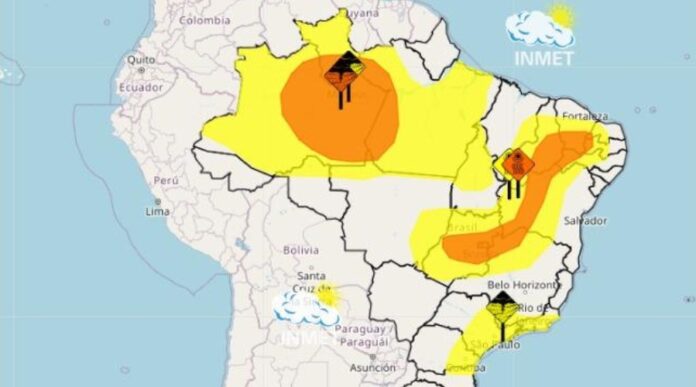 Notícias do Amazonas – Municípios em alerta por chuvas intensas até quarta-feira