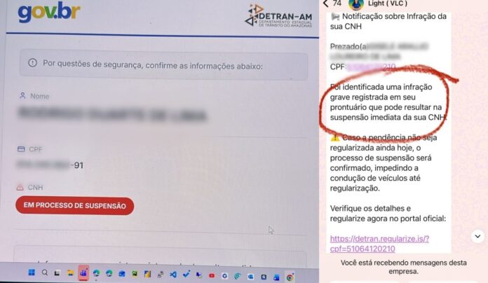 Notícias do Amazonas – Golpe no WhatsApp: Falsas multas e CNH suspensa em alerta