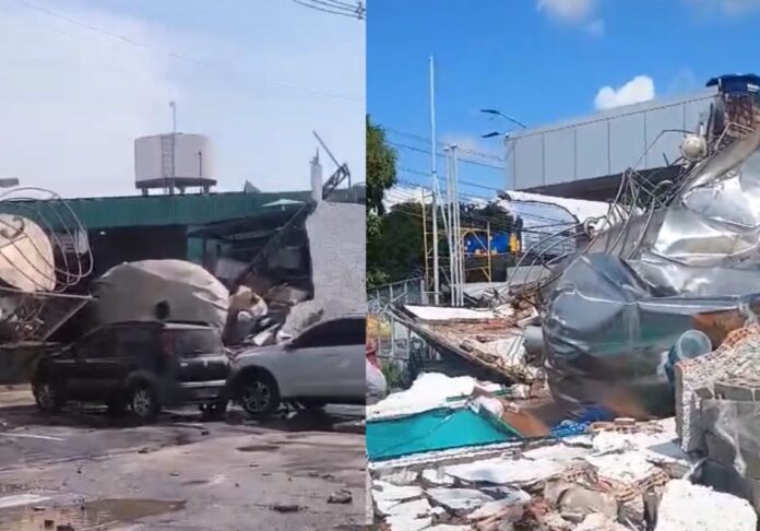 VÍDEO: Tonéis de vinagre desabam e causam destruição em fábrica de Manaus