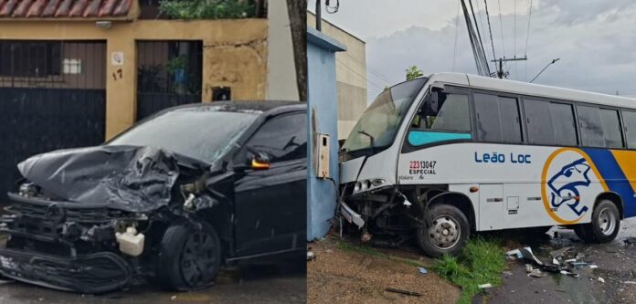 Notícias do Amazonas – Colisão entre micro-ônibus e carro deixa dois feridos em Manaus