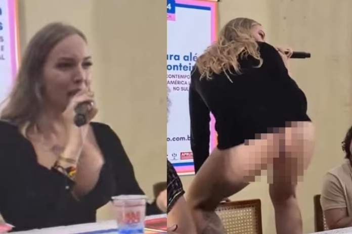 Cantora Tertuliana Lustosa realiza dança provocativa em palestra na UFMA