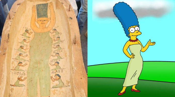 Descoberta no Egito: Sarcófago com imagem que lembra Marge Simpson